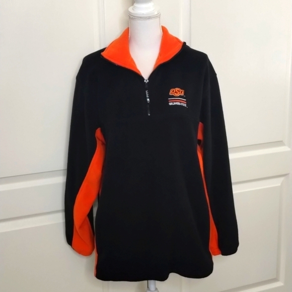 Starter Men's medium GameDay OSU OK State Cowboys fleece pullover black/orange - Picture 1 of 11